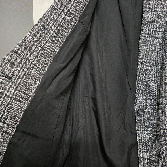 Nine West Gray Plaid Blazer | Women’s Large | Classic One-Button Business Jacket - Picture 4 of 11